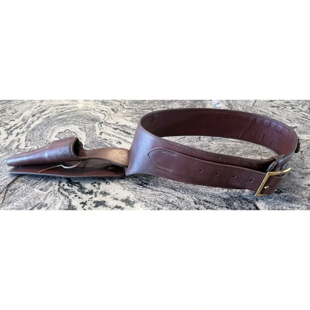 Siegle's Oakland Calif Vintage Leather Western Gun Belt Holster Scout 395 Brown